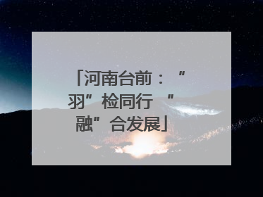 河南台前：“羽”检同行 “融”合发展