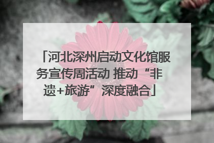 河北深州启动文化馆服务宣传周活动 推动“非遗+旅游”深度融合