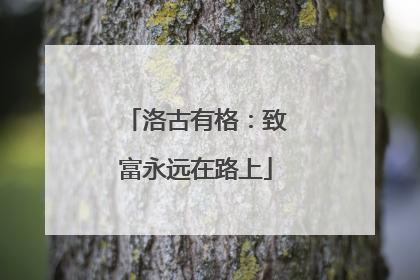 洛古有格：致富永远在路上