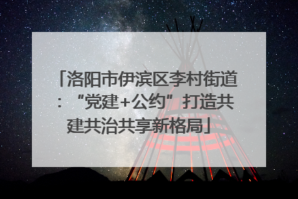 洛阳市伊滨区李村街道：“党建+公约”打造共建共治共享新格局