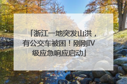 浙江一地突发山洪，有公交车被困！刚刚Ⅳ级应急响应启动