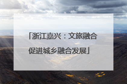 浙江嘉兴：文旅融合促进城乡融合发展
