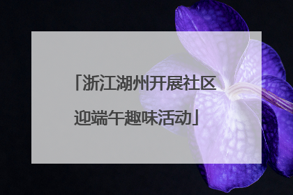 浙江湖州开展社区迎端午趣味活动
