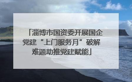 淄博市国资委开展国企党建“上门服务月”破解难题助推党建赋能