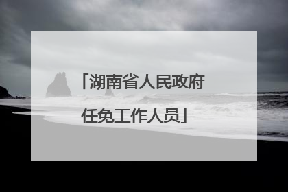 湖南省人民政府任免工作人员