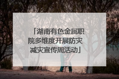 湖南有色金属职院多维度开展防灾减灾宣传周活动