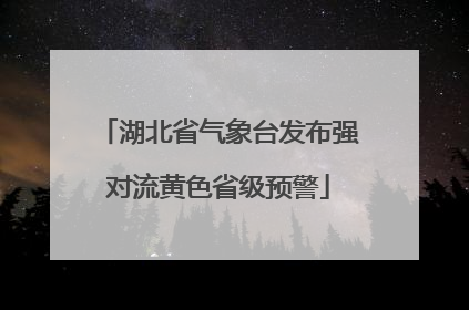 湖北省气象台发布强对流黄色省级预警