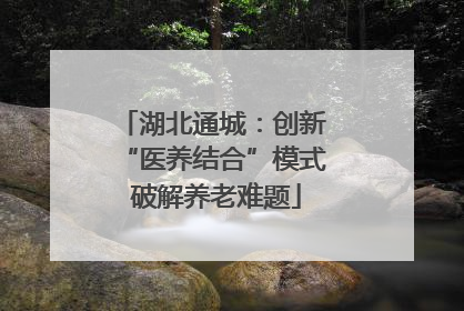 湖北通城：创新 “医养结合”模式 破解养老难题