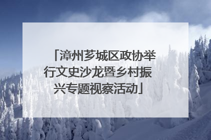 漳州芗城区政协举行文史沙龙暨乡村振兴专题视察活动