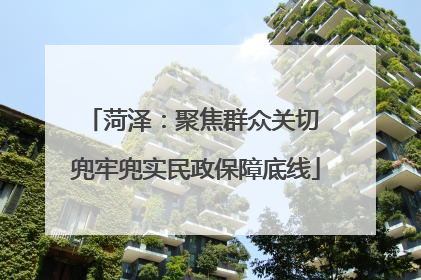 菏泽：聚焦群众关切 兜牢兜实民政保障底线