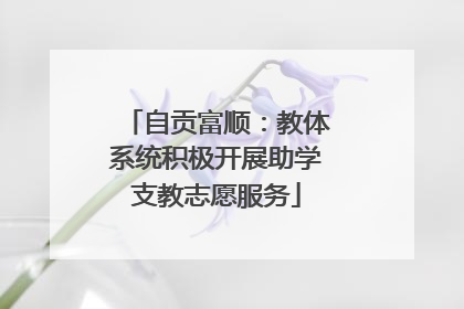 自贡富顺：教体系统积极开展助学支教志愿服务