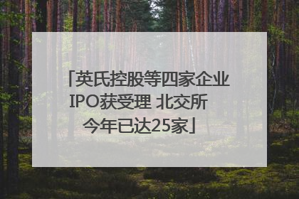 英氏控股等四家企业IPO获受理 北交所今年已达25家