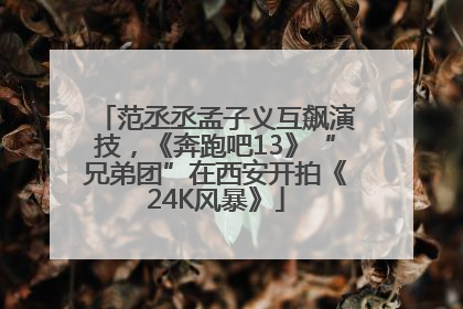 范丞丞孟子义互飙演技，《奔跑吧13》“兄弟团”在西安开拍《24K风暴》