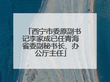 西宁市委原副书记李家成已任青海省委副秘书长、办公厅主任