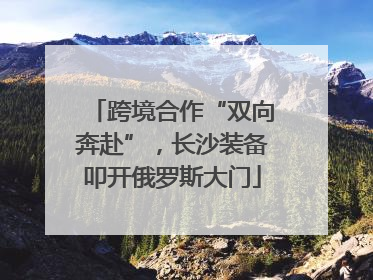 跨境合作“双向奔赴”，长沙装备叩开俄罗斯大门