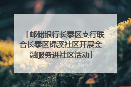 邮储银行长泰区支行联合长泰区锦溪社区开展金融服务进社区活动