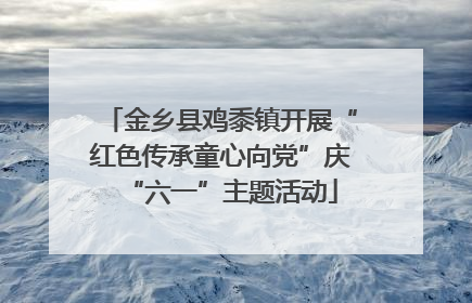 金乡县鸡黍镇开展“红色传承童心向党”庆“六一”主题活动