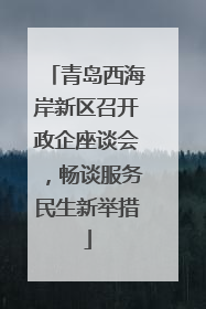青岛西海岸新区召开政企座谈会，畅谈服务民生新举措