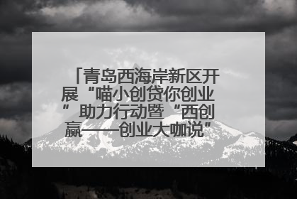 青岛西海岸新区开展“喵小创贷你创业”助力行动暨“西创赢——创业大咖说”主题活动