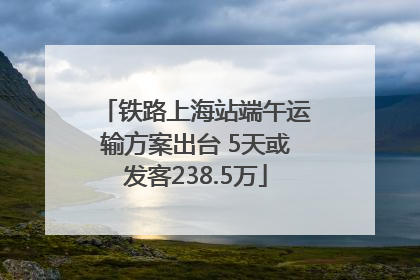 铁路上海站端午运输方案出台 5天或发客238.5万