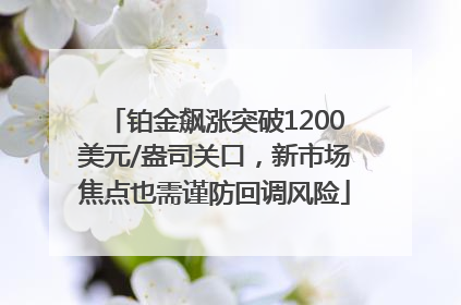 铂金飙涨突破1200美元/盎司关口，新市场焦点也需谨防回调风险