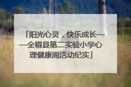 阳光心灵，快乐成长——全椒县第二实验小学心理健康周活动纪实