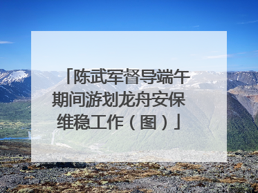 陈武军督导端午期间游划龙舟安保维稳工作（图）