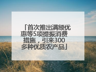首次推出满额优惠等5项提振消费措施，引来300多种优质农产品