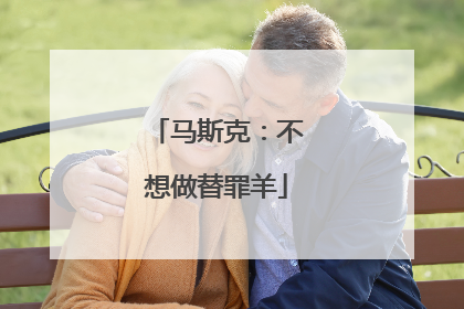 马斯克：不想做替罪羊