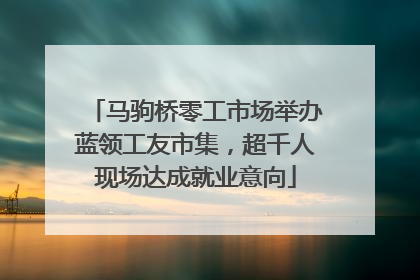 马驹桥零工市场举办蓝领工友市集，超千人现场达成就业意向