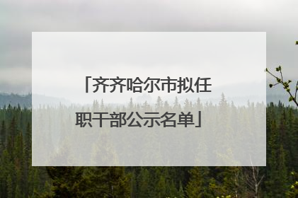 齐齐哈尔市拟任职干部公示名单