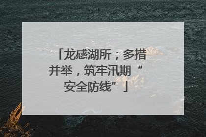 龙感湖所；多措并举，筑牢汛期“安全防线”