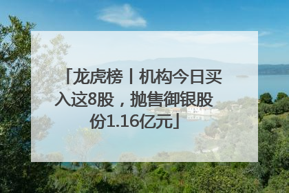 龙虎榜丨机构今日买入这8股，抛售御银股份1.16亿元