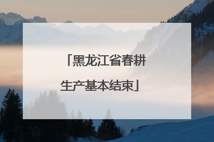 黑龙江省春耕生产基本结束