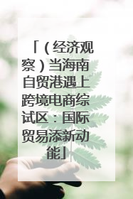 （经济观察）当海南自贸港遇上跨境电商综试区：国际贸易添新动能