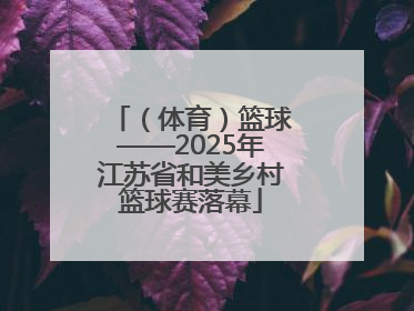 （体育）篮球——2025年江苏省和美乡村篮球赛落幕