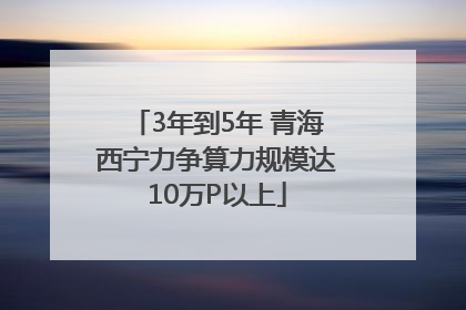 3年到5年 青海西宁力争算力规模达10万P以上