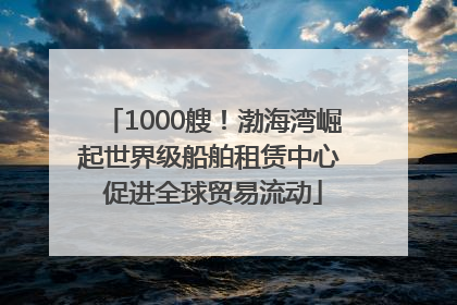 1000艘！渤海湾崛起世界级船舶租赁中心 促进全球贸易流动
