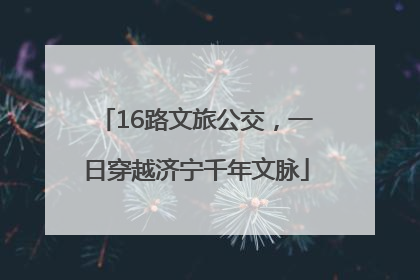 16路文旅公交，一日穿越济宁千年文脉
