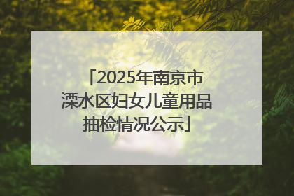2025年南京市溧水区妇女儿童用品抽检情况公示