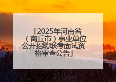 2025年河南省（商丘市）事业单位公开招聘联考面试资格审查公告