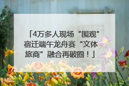 4万多人现场“围观” 宿迁端午龙舟赛“文体旅商”融合再破圈！