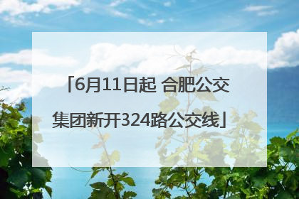 6月11日起 合肥公交集团新开324路公交线