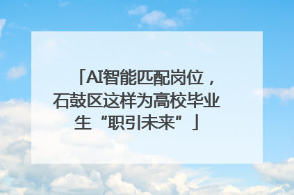 AI智能匹配岗位，石鼓区这样为高校毕业生“职引未来”