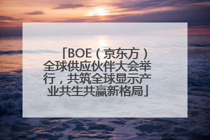 BOE（京东方）全球供应伙伴大会举行，共筑全球显示产业共生共赢新格局