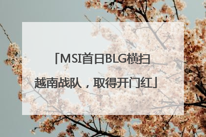 MSI首日BLG横扫越南战队，取得开门红
